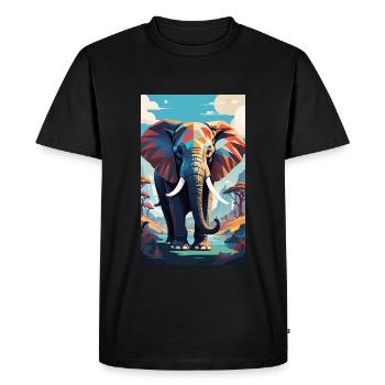Elephant | Wild Animal | Africa | Children's motifs - Men's Premium Organic T-Shirt - black - Front - Nico (187cm)
