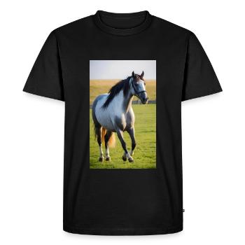 Horse | Horse Riding | Animal | Mount | Colorful - Men's Premium Organic T-Shirt - black - Front - Nico (187cm)