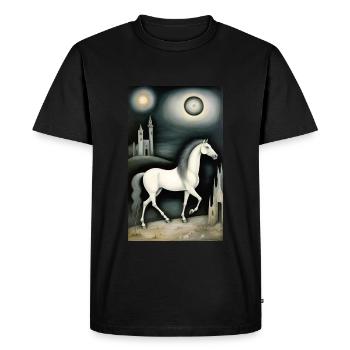 Horse | Horse Riding | Animal | Mount | Colorful - Men's Premium Organic T-Shirt - black - Front - Nico (187cm)