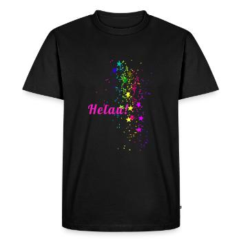 Helau, Confettis, Carnaval, Étoiles - T-shirt Premium bio Homme - noir - Devant - Nico (187cm)