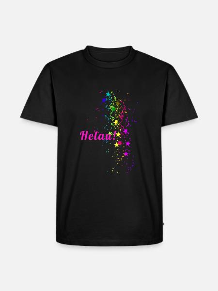 Helau, Konfetti, karneval, Sterne - Männer Premium Bio T-Shirt - Schwarz
