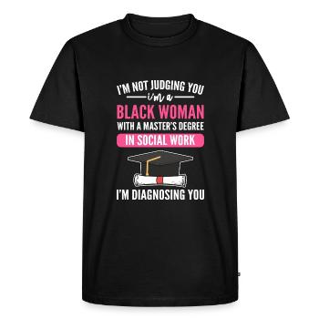 Cérémonie de remise des diplômes de maîtrise - T-shirt Premium bio Homme - noir - Devant - Nico (187cm)