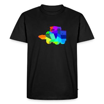 Skid Steer Loader Rainbow Polygon Construction Vehicle - Men's Premium Organic T-Shirt - black - Front - Nico (187cm)