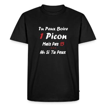 Tu peux noire un picon - T-shirt Premium bio Homme - noir - Devant - Nico (187cm)