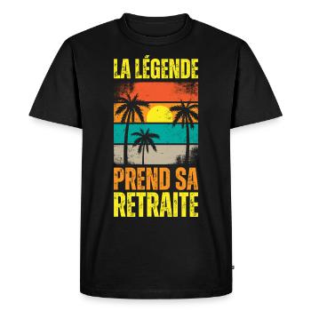 La Légende Prend Sa Retraite Cadeau Pot De Départ - T-shirt Premium bio Homme - noir - Devant - Nico (187cm)