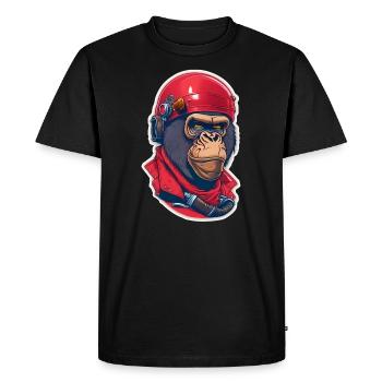 gorille motard singe - T-shirt Premium bio Homme - noir - Devant - Nico (187cm)