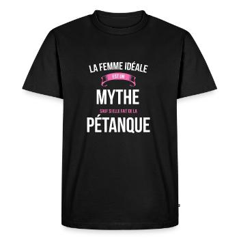 Pétanque idéale mythe cadeau noël - T-shirt Premium bio Homme - noir - Devant - Nico (187cm)