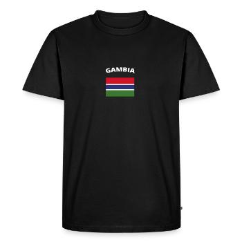 I love home homeland love roots GAMBIA - Men's Premium Organic T-Shirt - black - Front - Nico (187cm)