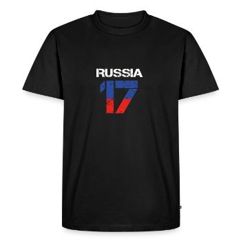 équipe club de football parti em wm RUSSIE 17 - T-shirt Premium bio Homme - noir - Devant - Nico (187cm)