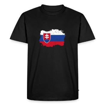 Drapeau Roots Roots natif Slovaquie .png - T-shirt Premium bio Homme - noir - Devant - Nico (187cm)