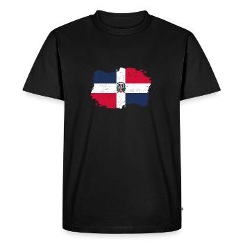 indigène Drapeau Roots Roots Re dominicaine - T-shirt Premium bio Homme - noir - Devant - Nico (187cm)