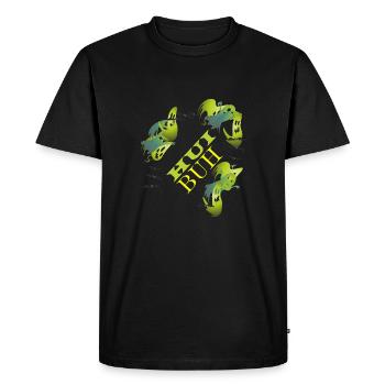 HUI BUH/Ghost Alarm - Men's Premium Organic T-Shirt - black - Front - Nico (187cm)