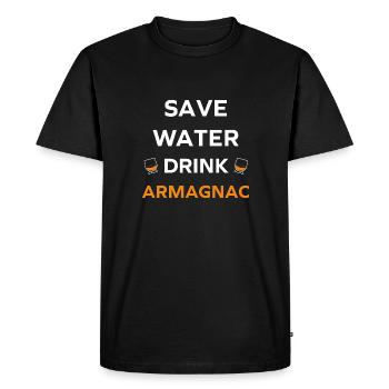 Save water drink Armagnac - T-shirt Premium bio Homme - noir - Devant - Nico (187cm)