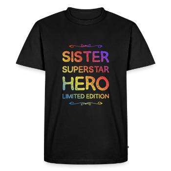 Meilleure sœur héroïne dicton - T-shirt Premium bio Homme - noir - Devant - Nico (187cm)