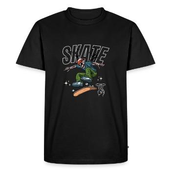 Skateboard - T-shirt Premium bio Homme - noir - Devant - Nico (187cm)