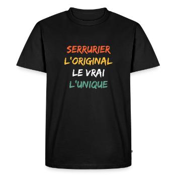 Serrurier - T-shirt Premium bio Homme - noir - Devant - Nico (187cm)