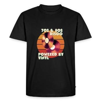 des années 70 des années 80 Disco propulsé par vinyle t-shirt Italo Disco - T-shirt Premium bio Homme - noir - Devant - Nico (187cm)