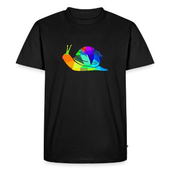 Snail Rainbow Animals Polygon - Men's Premium Organic T-Shirt - black - Front - Nico (187cm)