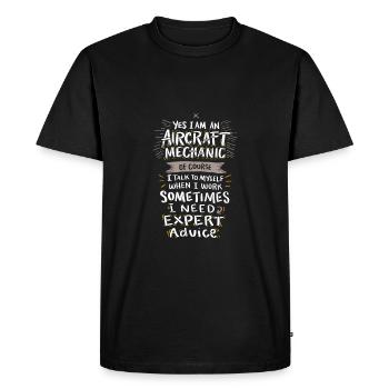 Yes I Am An Aircraft Mechanic - Airplane Mechanic - Men's Premium Organic T-Shirt - black - Front - Nico (187cm)
