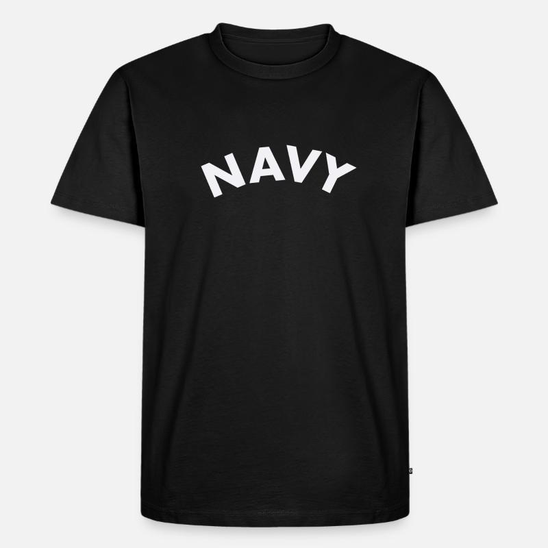 Navy - Männer Premium Bio T-Shirt - Schwarz