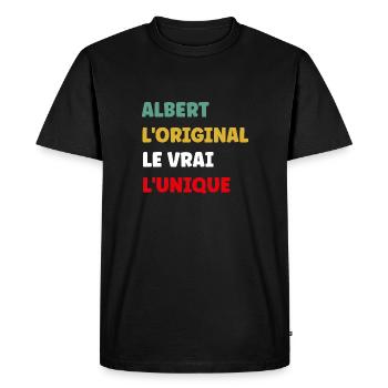 ALBERT - T-shirt Premium bio Homme - noir - Devant - Nico (187cm)