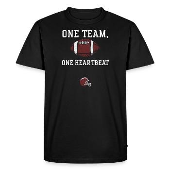 One team, one heartbeat - Football - Men's Premium Organic T-Shirt - black - Front - Nico (187cm)