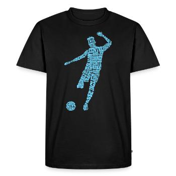 Foot Word Art Joueur De Football - T-shirt Premium bio Homme - noir - Devant - Nico (187cm)