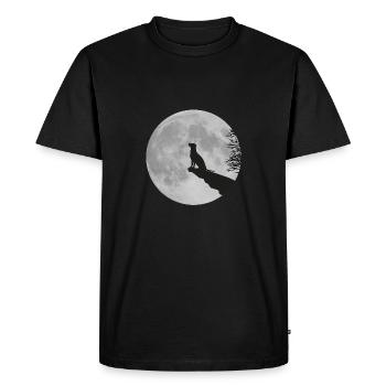 Vollmond Klippe Hund Dog Labrador Werwolf heulen - T-shirt Premium bio Homme - noir - Devant - Nico (187cm)