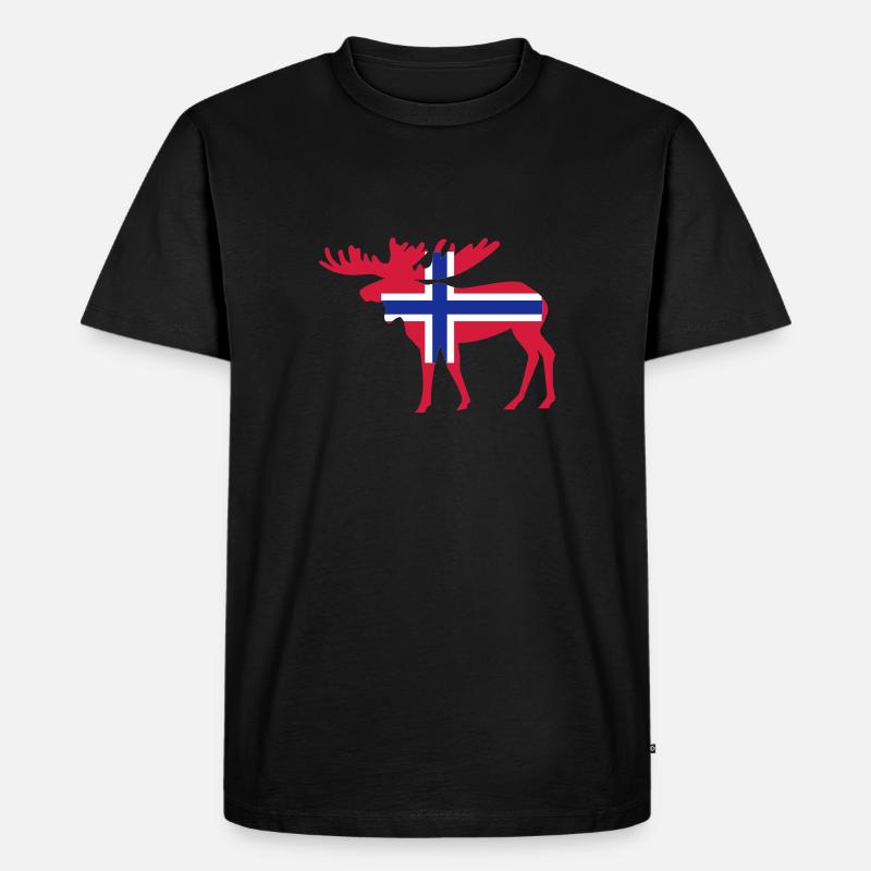 Norwegen - Elch - Männer Premium Bio T-Shirt - Schwarz