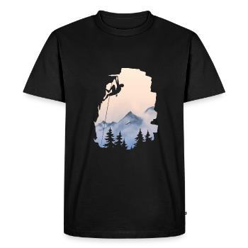 Climbing, Mountains, Rocks, Trad, Sport, Climbing, Bouldering - Men's Premium Organic T-Shirt - black - Front - Nico (187cm)