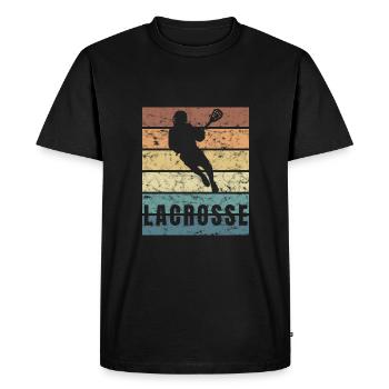 Lacrosse Sport Passion Crunge Effect - Men's Premium Organic T-Shirt - black - Front - Nico (187cm)