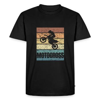 Motorsport Motorcycle Motorcross Jump - Men's Premium Organic T-Shirt - black - Front - Nico (187cm)