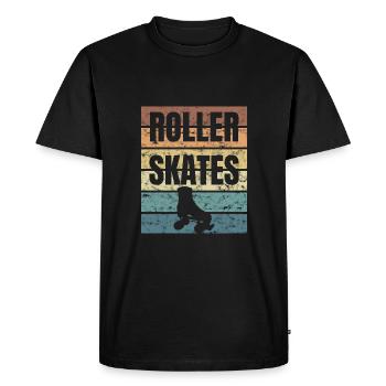 Skaters Gonna Roller Skate Crunge Effect - Men's Premium Organic T-Shirt - black - Front - Nico (187cm)