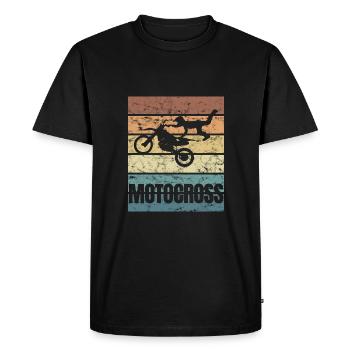 Motocross Motorsport Motocyclisme Dirtbike - T-shirt Premium bio Homme - noir - Devant - Nico (187cm)