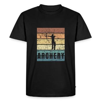 Archery Archery Bow Arrow Crunge - Men's Premium Organic T-Shirt - black - Front - Nico (187cm)