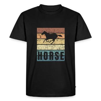 Equestrian Riding Dressage Horse breed Crunge stable - Men's Premium Organic T-Shirt - black - Front - Nico (187cm)