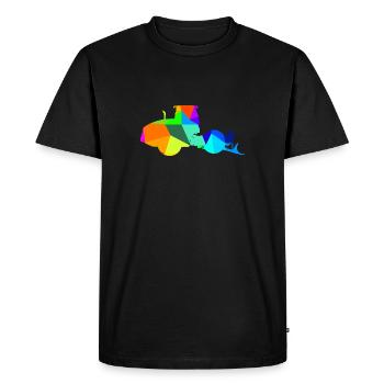 Steamroller arc-en-ciel polygone Véhicule de construction - T-shirt Premium bio Homme - noir - Devant - Nico (187cm)