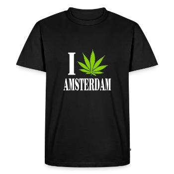 I love amsterdam - T-shirt Premium bio Homme - noir - Devant - Nico (187cm)