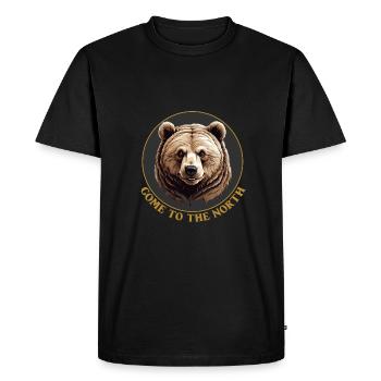 Grizzli Ours Kodiak Ours brun Venir dans le Nord - T-shirt Premium bio Homme - noir - Devant - Nico (187cm)