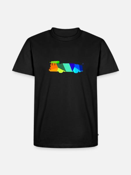 Flugzeugschlepper Regenbogen Polygon Rollfeld - Männer Premium Bio T-Shirt - Schwarz