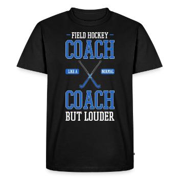 Hockey hockey de hockey coach - T-shirt Premium bio Homme - noir - Devant - Nico (187cm)