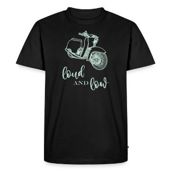 Hirondelle (turquoise / fort n bas) // Illustration - T-shirt Premium bio Homme - noir - Devant - Nico (187cm)