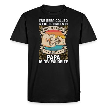 Idée de cadeau papa père fils appelé beaucoup de noms - T-shirt Premium bio Homme - noir - Devant - Nico (187cm)