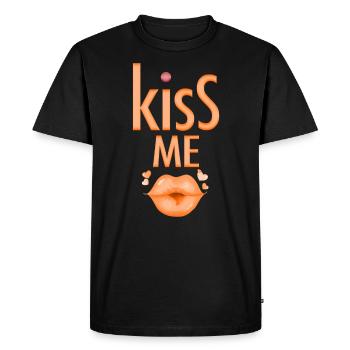 Embrasse-moi La fête - T-shirt Premium bio Homme - noir - Devant - Nico (187cm)