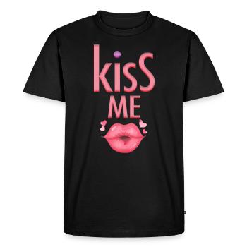 Embrasse-moi Fête Rendez-vous - T-shirt Premium bio Homme - noir - Devant - Nico (187cm)