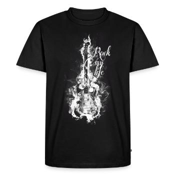 Rock ma vie - blanc - T-shirt Premium bio Homme - noir - Devant - Nico (187cm)