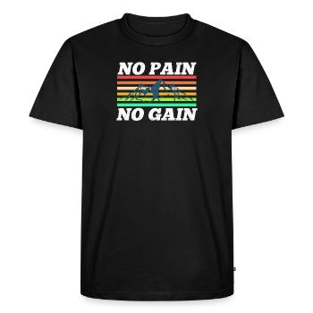 no pain no gain - Men's Premium Organic T-Shirt - black - Front - Nico (187cm)