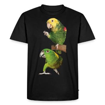 Parrots - Men's Premium Organic T-Shirt - black - Front - Nico (187cm)