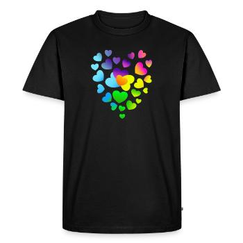 Cœur Cœurs Cœurs Colorés Coeurs - T-shirt Premium bio Homme - noir - Devant - Nico (187cm)