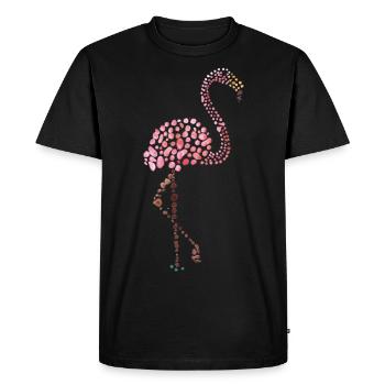 flamand rose - T-shirt Premium bio Homme - noir - Devant - Nico (187cm)